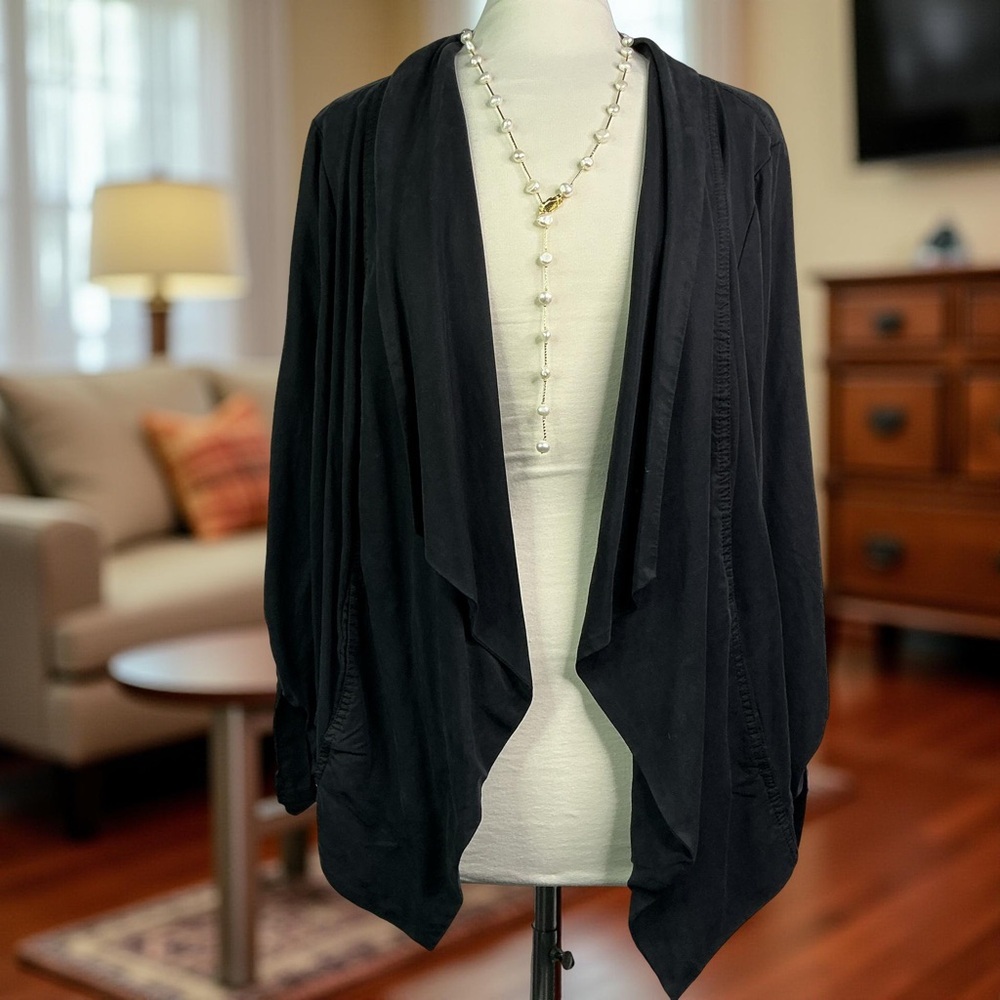 Torrid Plus Size 3 22 24 Elegant Black Women's Cardiganβ Tencel Drape Jacket NWT
